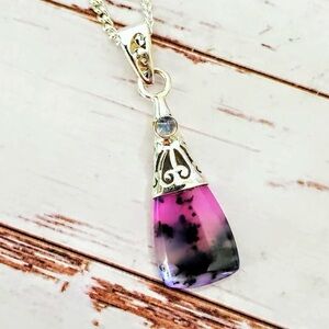 Scenic Dendritic Opal & Moonstone Pendent